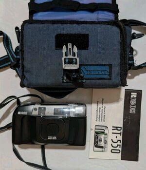 Ricoh RT-550 Vintage 35mm Film Camera Bundle Original Manual, Bag & New Battery